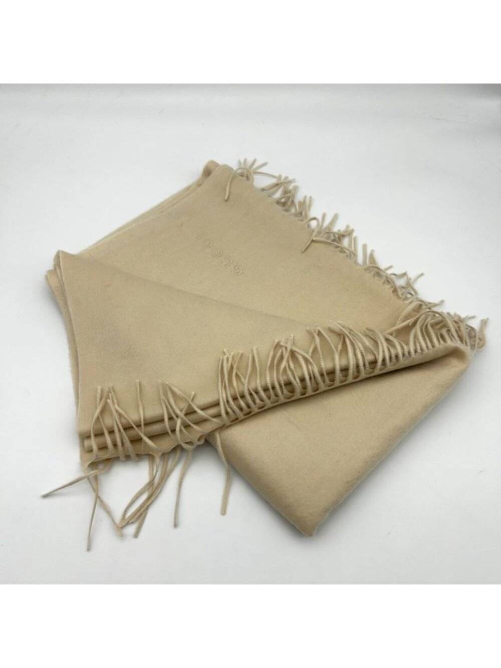 Gucci Beige Cashmere Large Shawl Scarf - Picture 4 of 8